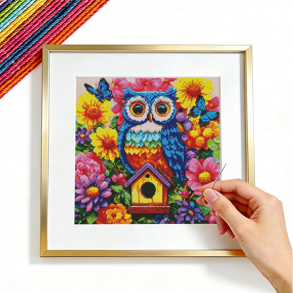 Embroidery Guide Paper - 11CT Cross Point Embroidery Owl Animal