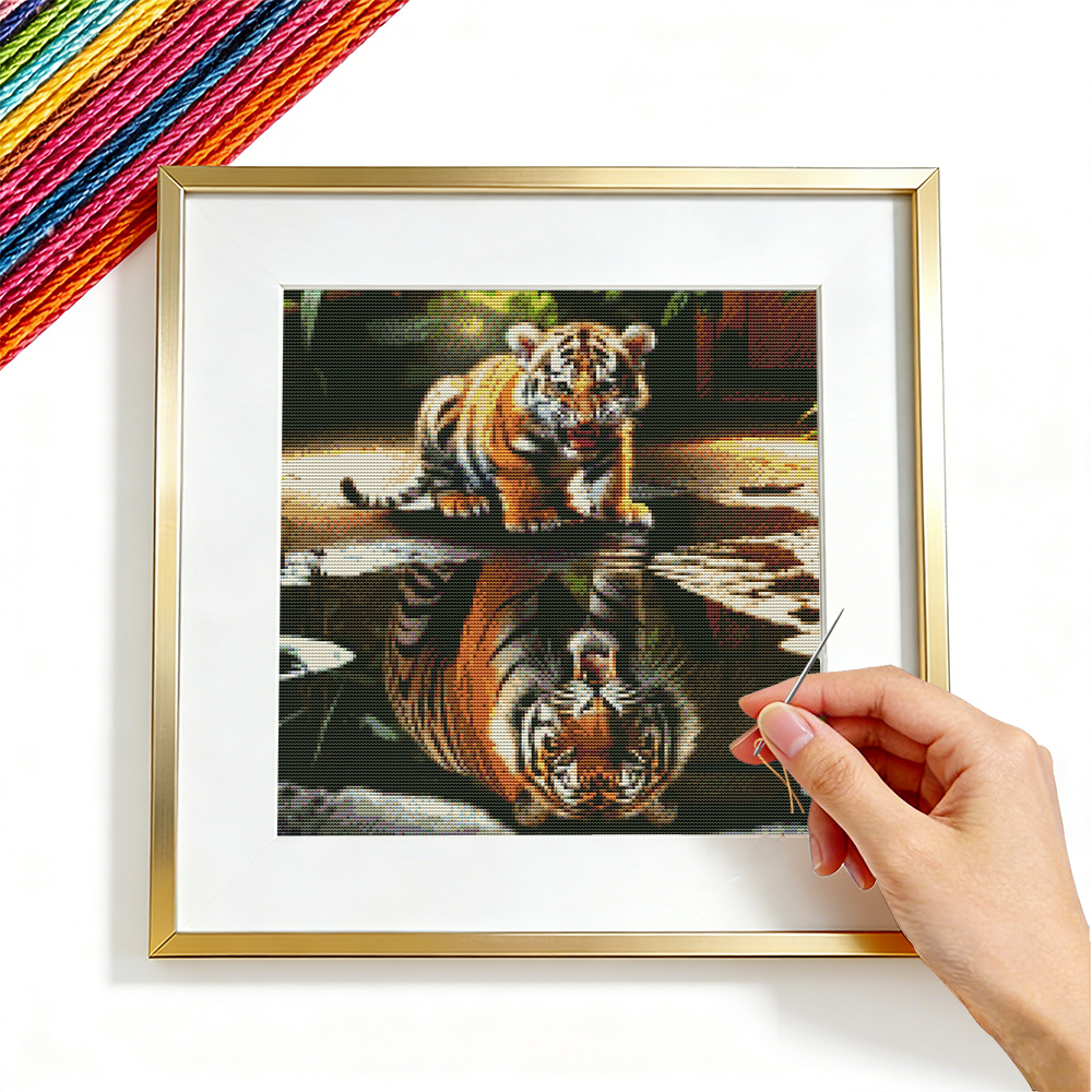 Embroidery Guide Paper - Embroidery Sets Tiger Animal 11CT Cross