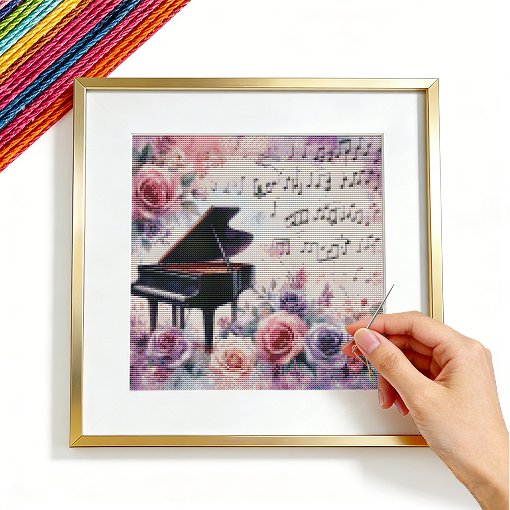 Embroidery Guide Paper - Embroidery Packages Violin Landscape Cross Stitch