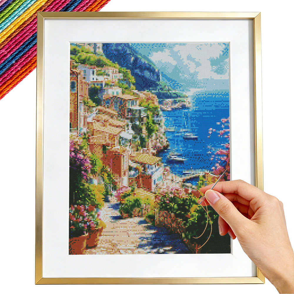 Embroidery Guide Paper - Cross Stitch Kits Seaside Landscape Point
