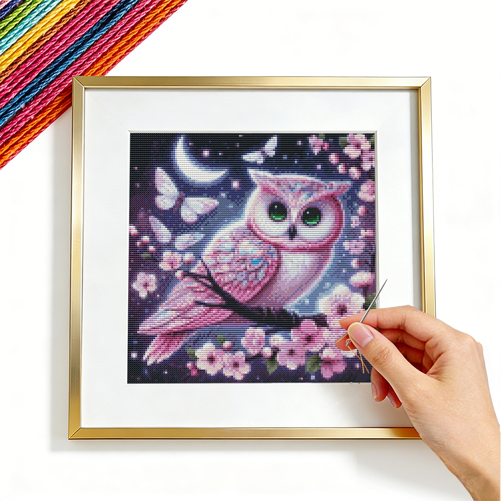 Cross Embroidery Kits Owl Anim - Embroidery Guide Paper recension och pris