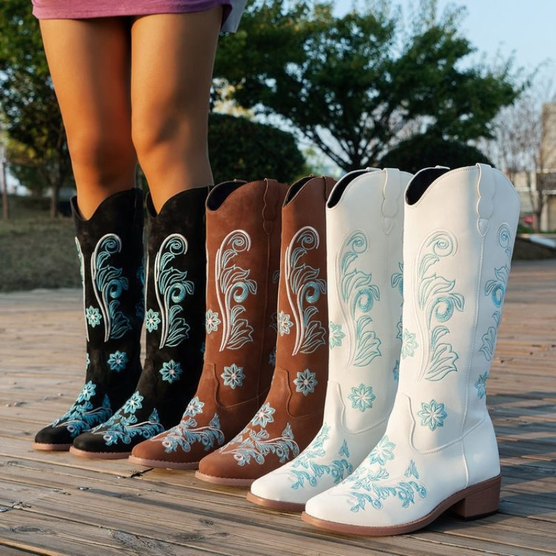 Retro Women Boot Fashion Women - Embroidery On Leather recension och pris