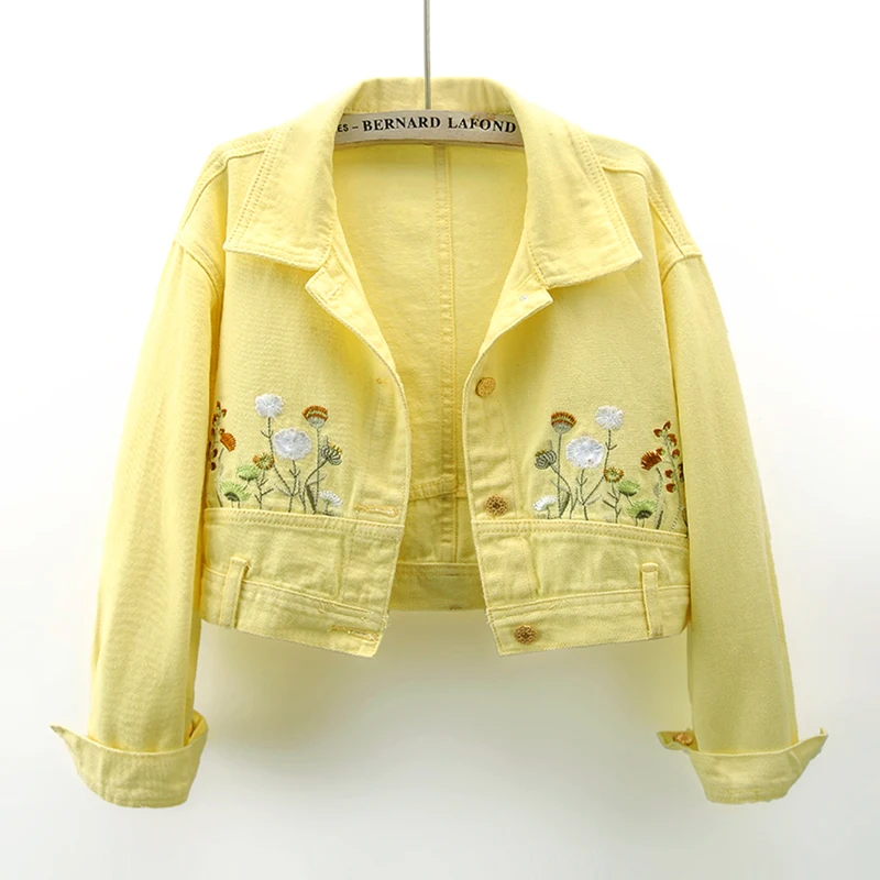 Fashion Yellow Denim Jacket Wo - Embroidery Yellow recension och pris