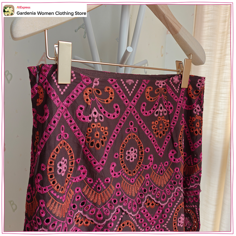 Elegant Women Embroidered Eyel - Embroidery Eyelet recension och pris