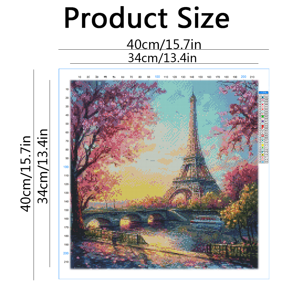 Cross Stitch Tower City Street - Embroidery Guide Paper recension och pris