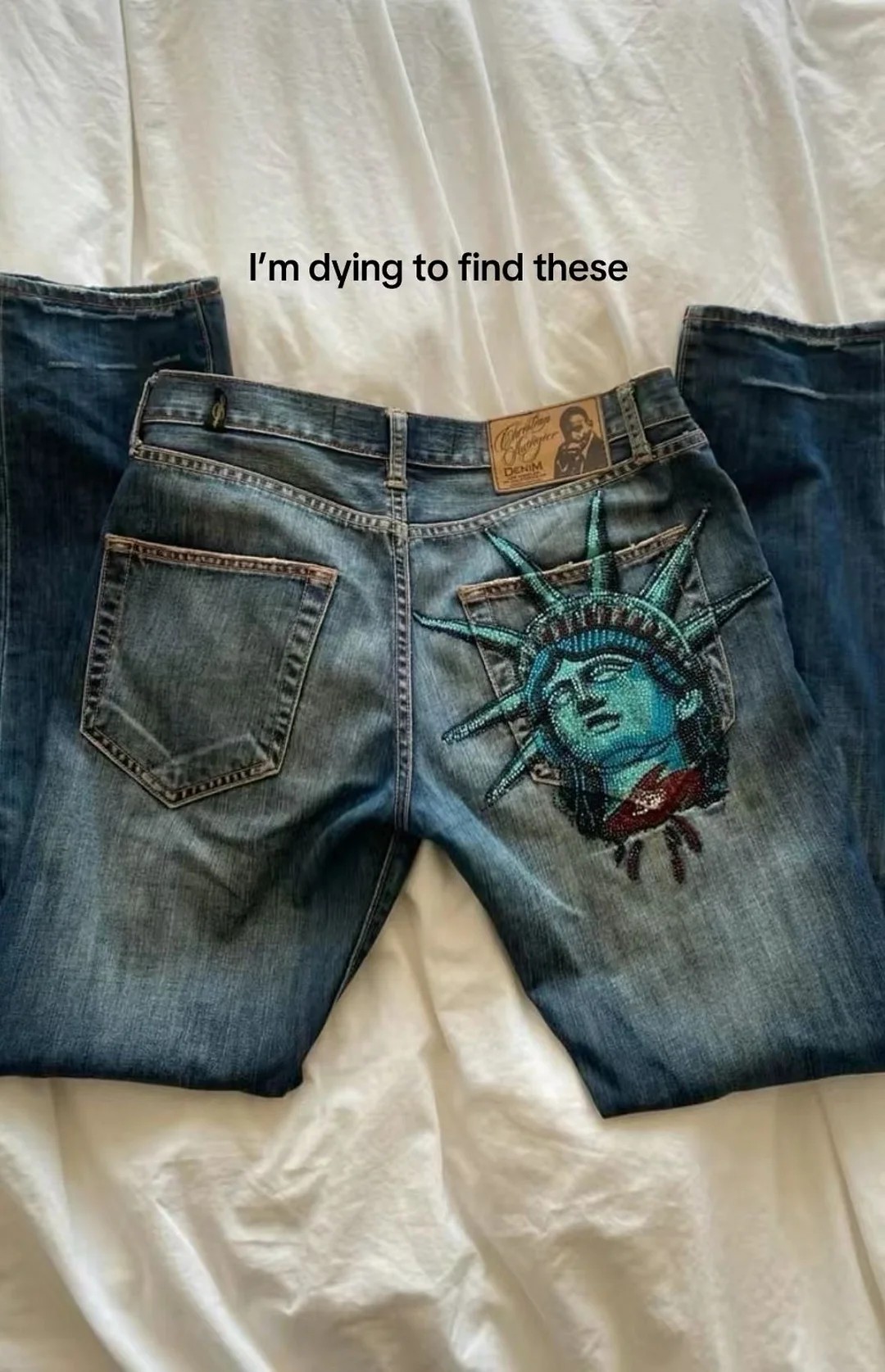 Hip Hop Women Jeans Y2k 2000s  - Embroidery Jeans Sakura recension och pris
