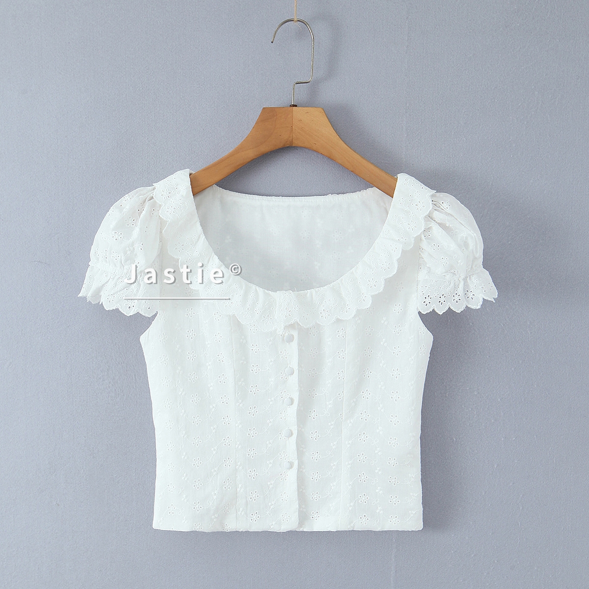 White Embroidery Crop Top Wome - Embroidery Eyelet recension och pris
