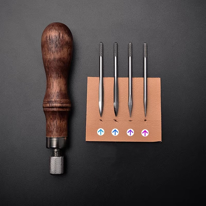 4-in-1 Leather Punch Awl Set w - Punch Needle Handle recension och pris