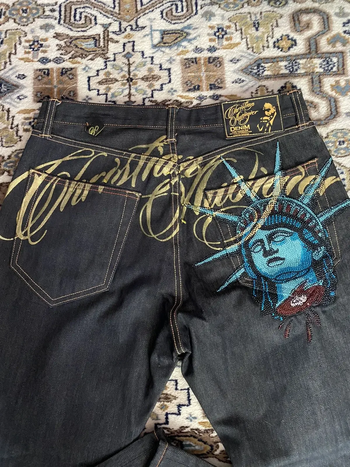 Vintage 90s Gothic Y2k liberty - Embroidery Jeans Sakura recension och pris