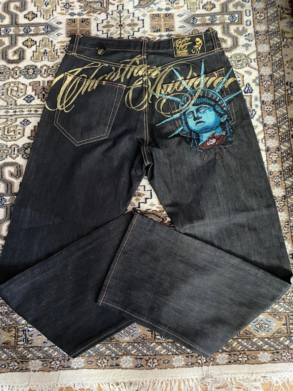 Vintage 90s Gothic Y2k liberty - Embroidery Jeans Sakura recension och pris