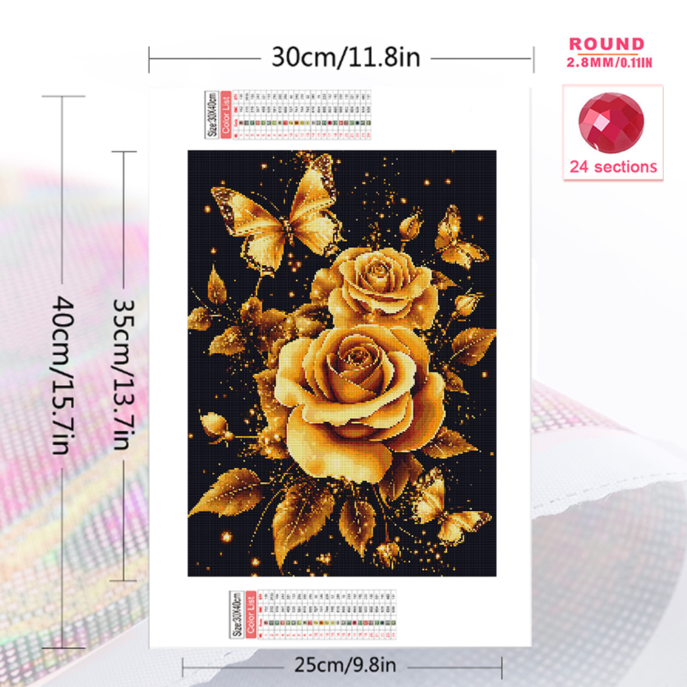 1PC frameless  Diamond Paintin - Embroidery Roses recension och pris