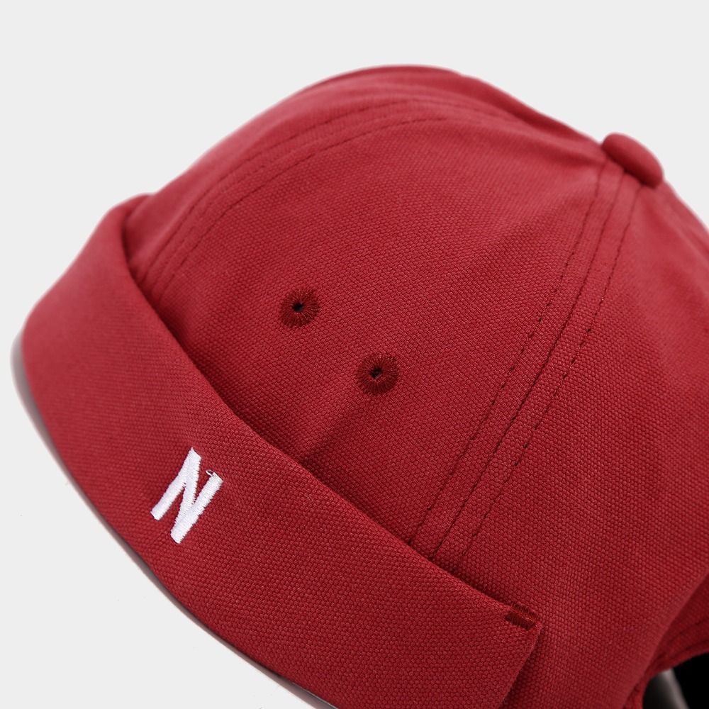 Vintage Cotton Brimless Hat Le - Embroidery Letter N recension och pris