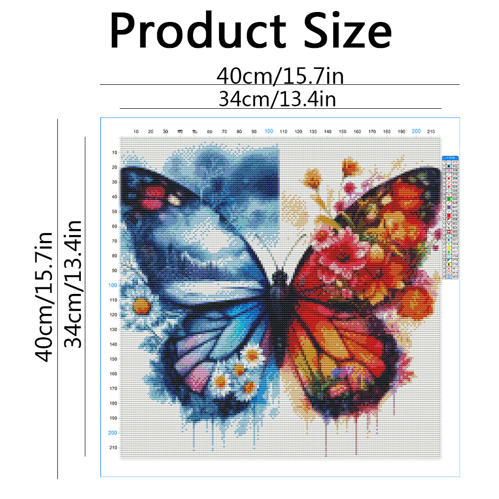 11CT Cross Stitch Butterfly An - Embroidery Guide Paper recension och pris