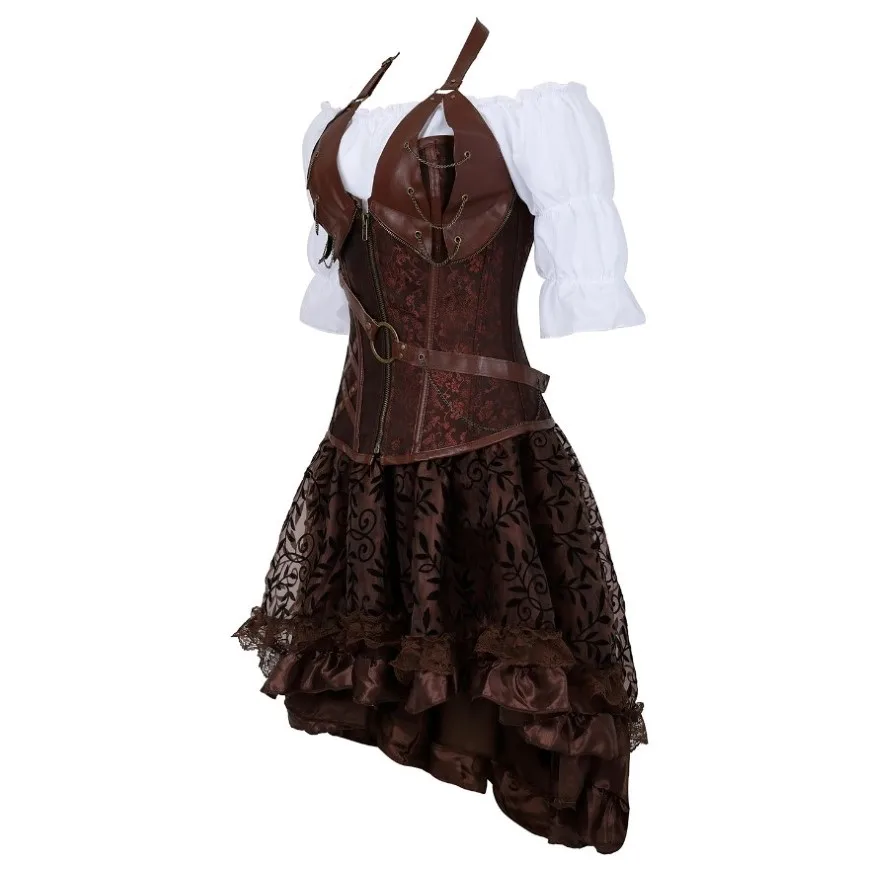 Steampunk Leather Corset Dress - Embroidery On Leather recension och pris