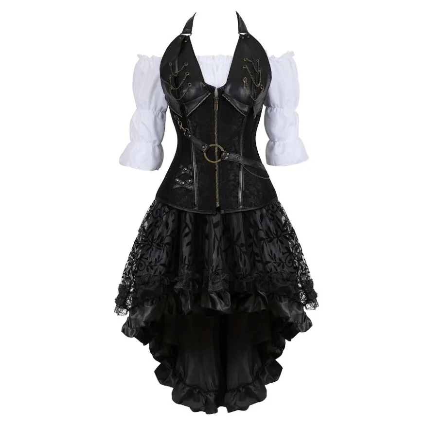 Steampunk Leather Corset Dress - Embroidery On Leather recension och pris
