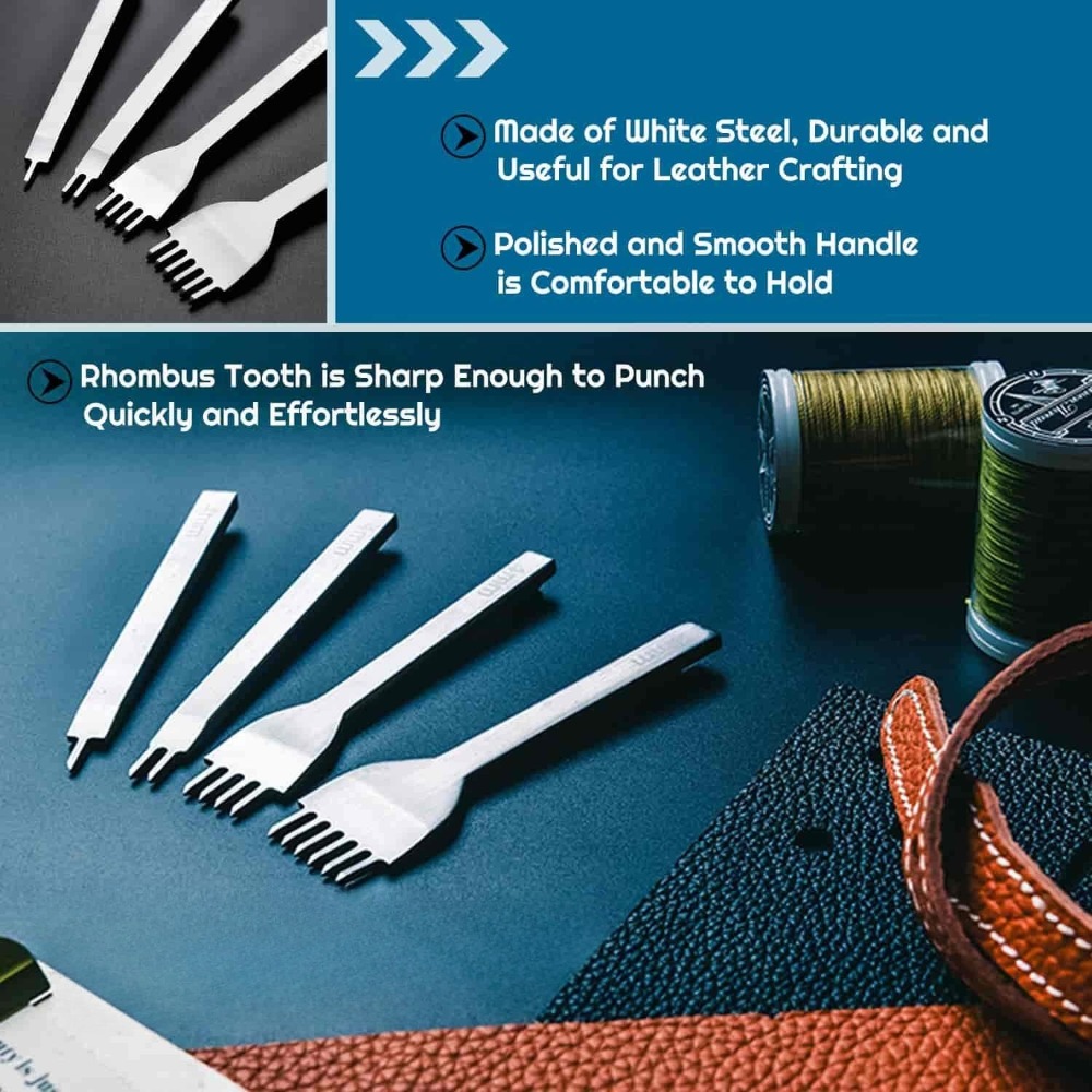 34 Pcs Leather Pouch Kit,Hole  - Punch Needle Handle recension och pris