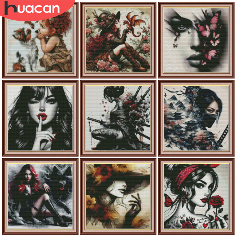 HUACAN Cross Embroidery Sets W - Embroidery Guide Paper recension och pris