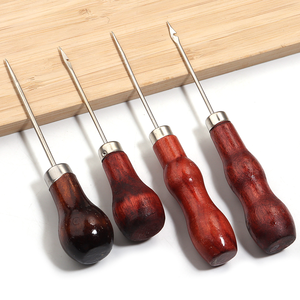 Wooden Handle Awls DIY Leather - Punch Needle Handle recension och pris