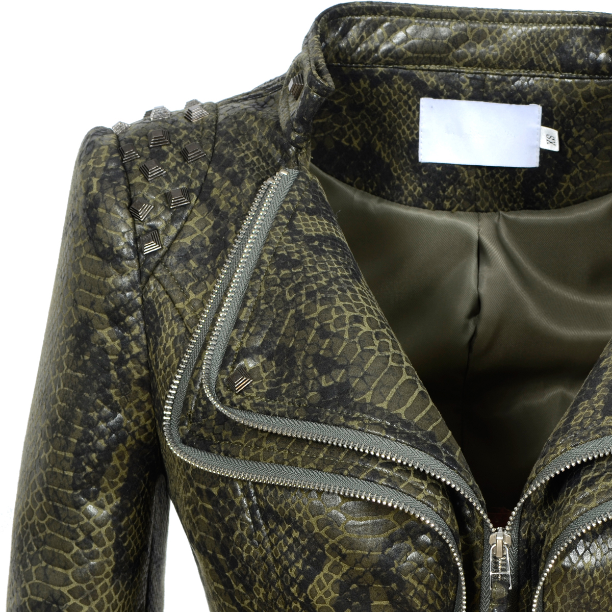 Snake Skin Print PU Women's Wi - Embroidery On Leather recension och pris