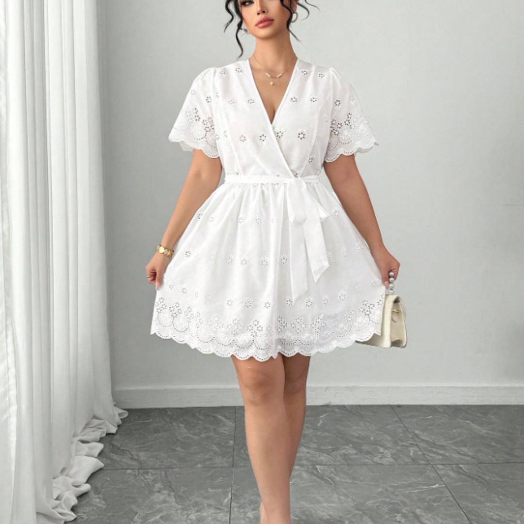 Plus Size White Eyelet Embroid - Embroidery Eyelet recension och pris