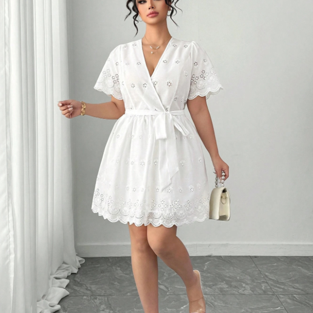 Plus Size White Eyelet Embroid - Embroidery Eyelet recension och pris