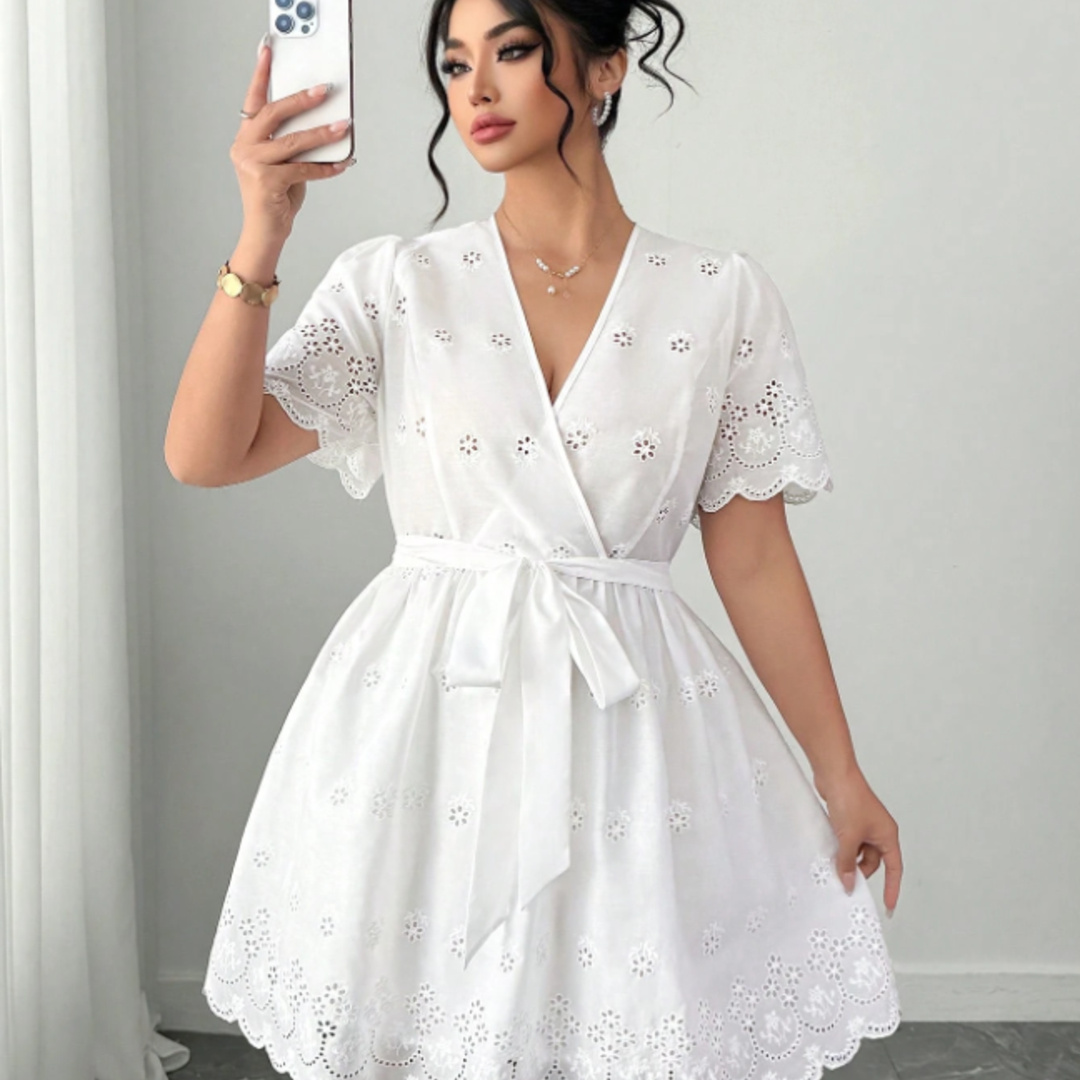 Plus Size White Eyelet Embroid - Embroidery Eyelet recension och pris