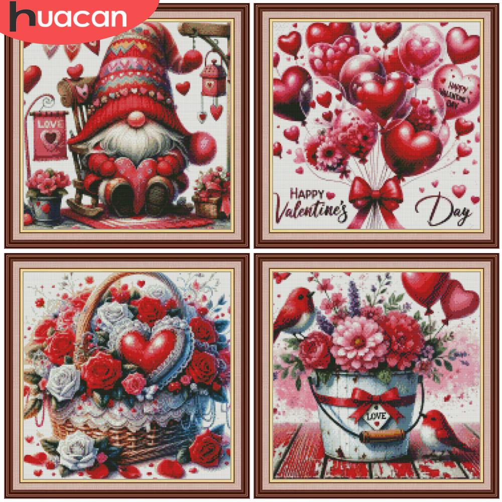 HUACAN Cross Stitch Rose Flowe - Embroidery Guide Paper recension och pris
