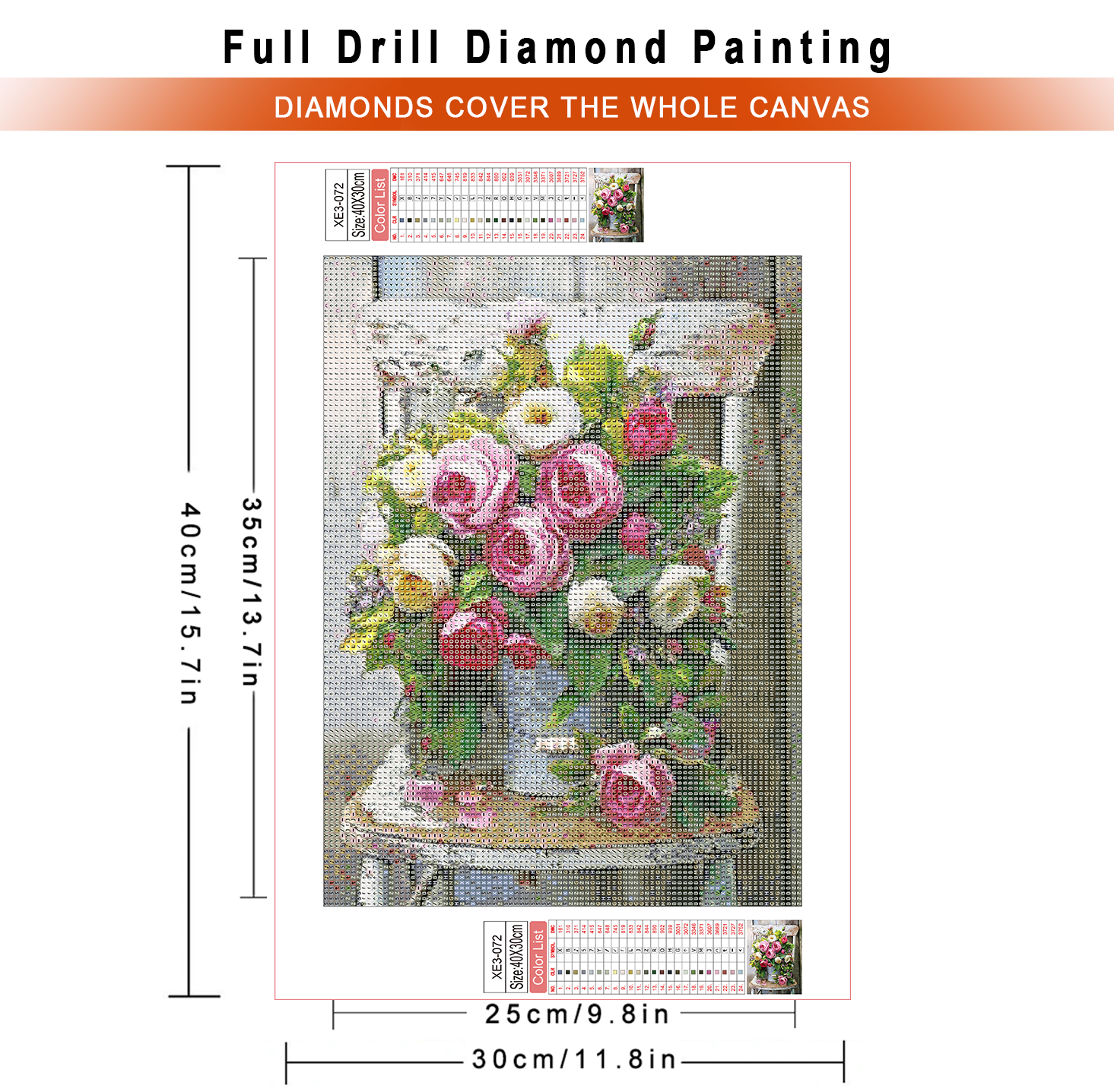 1pc frameless  Diamond Paintin - Embroidery Roses recension och pris