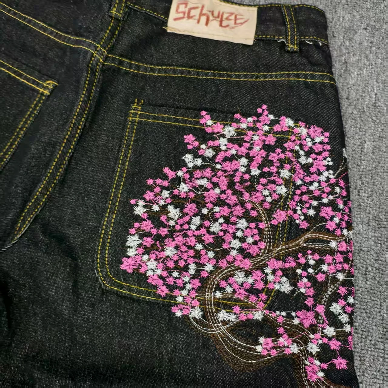 Sakura Pocket Embroidery Fashi - Embroidery Jeans Sakura recension och pris