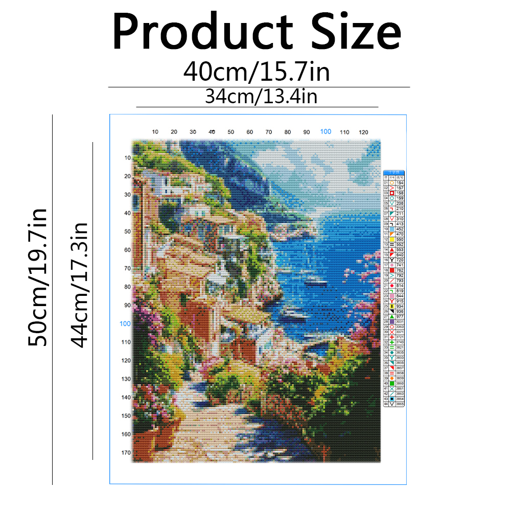 Cross Stitch Kits Seaside Land - Embroidery Guide Paper recension och pris