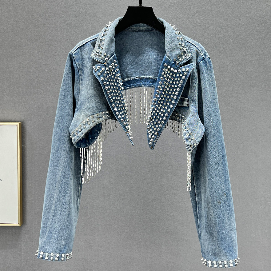 Rhinestone Beaded Tassels Rive - Embroidery Jeans Sakura recension och pris