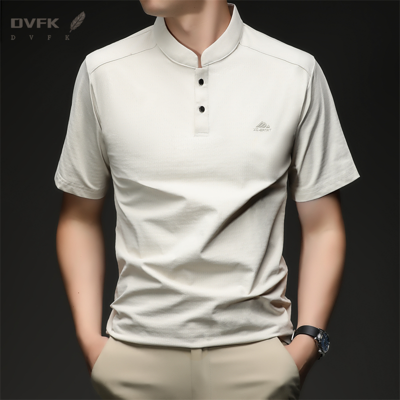 Mens Short Sleeve Mandarin Col - Embroidery Shirt recension och pris