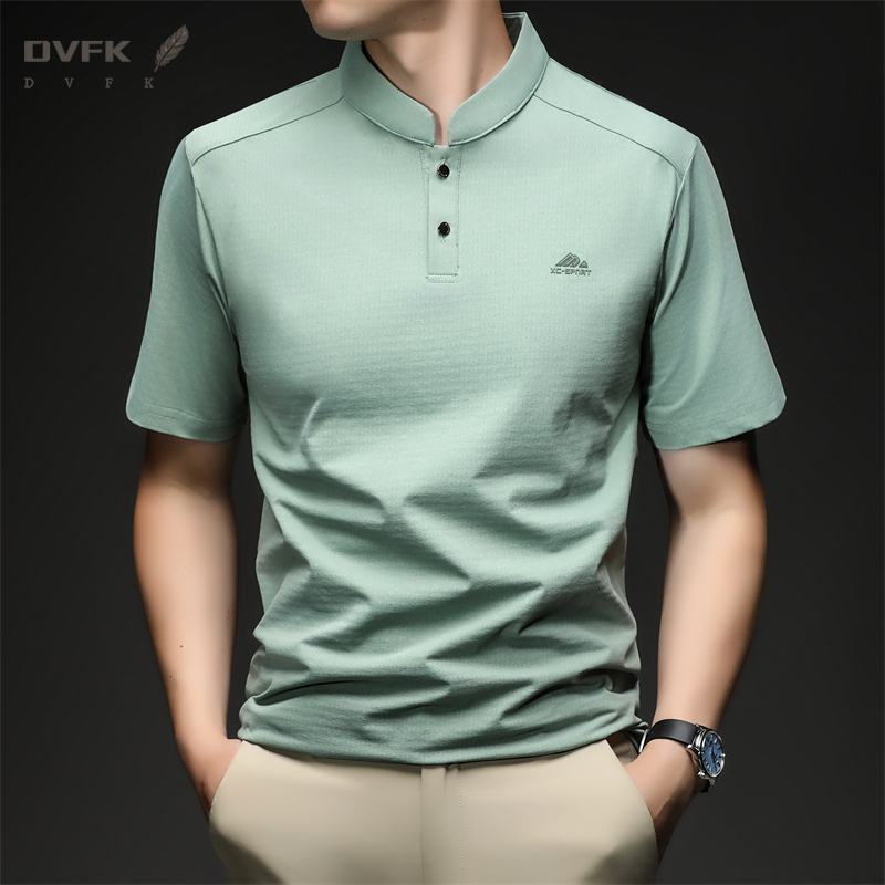 Mens Short Sleeve Mandarin Col - Embroidery Shirt recension och pris