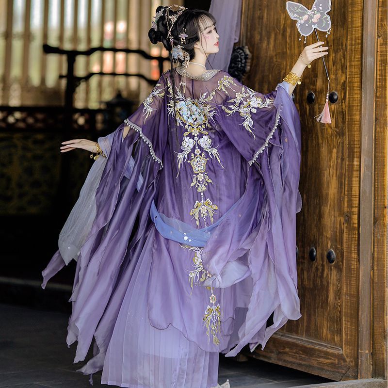 Chinese Hanfu Dress Women Trad - Embroidery Yellow recension och pris